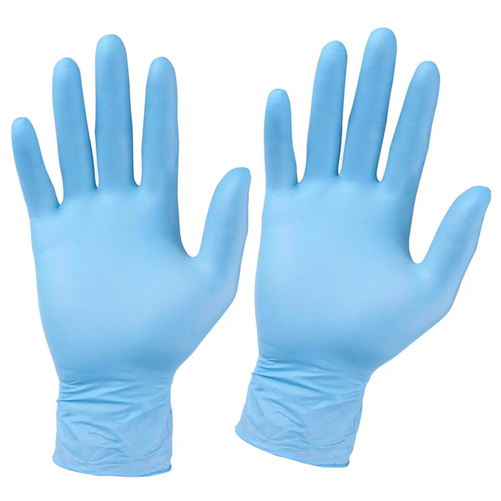 100ct Powder-Free Blue Nitrile Exam Gloves X-Large Disposable Chemical Resistant