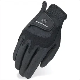12 Size Heritage Elite Show Horse Stretchable Riding Gloves Black