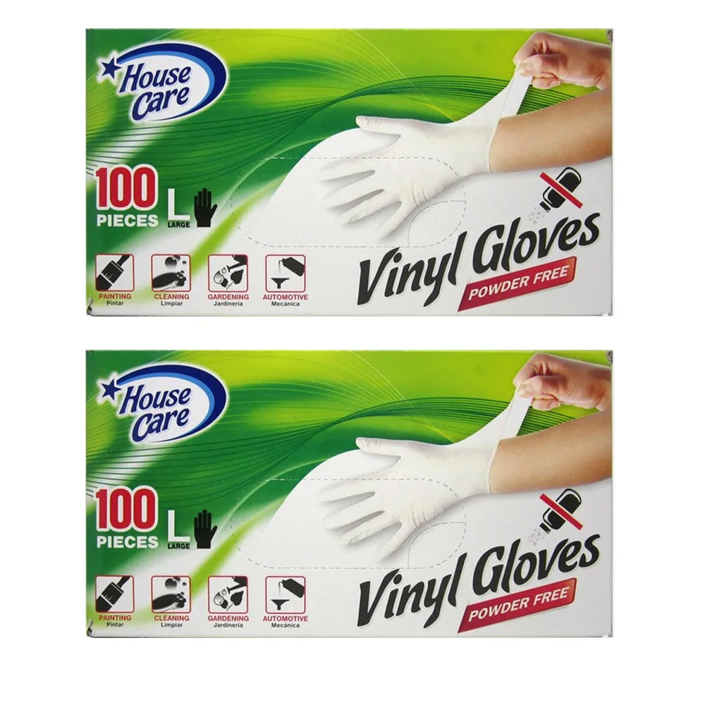 200 Vinyl Disposable Gloves Powder Free Painting Cleaning Automotive Size Large
