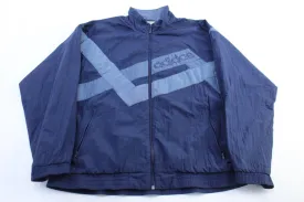 80's Adidas Embroidered Logo Blue Zip Up Jacket