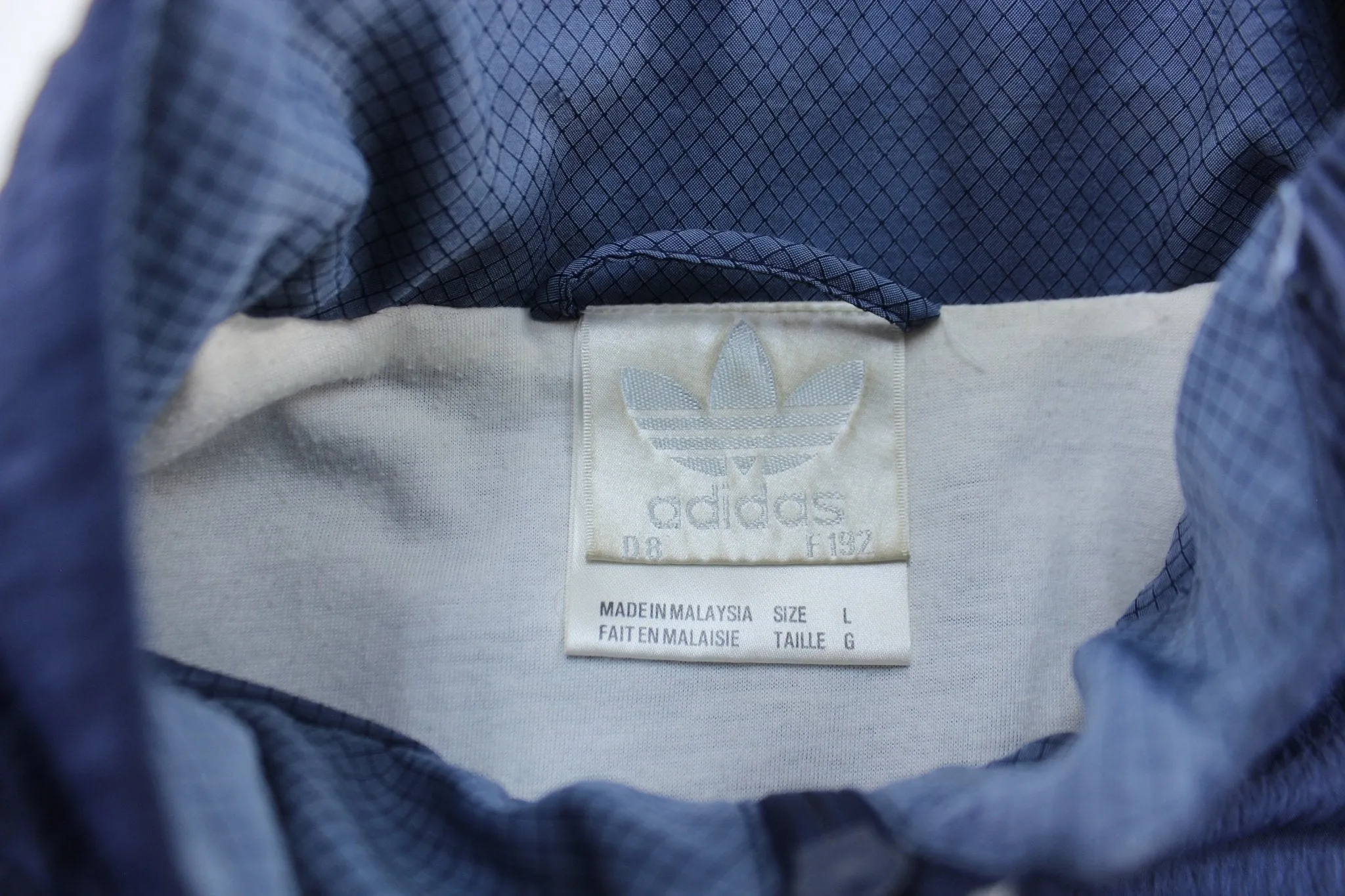 80's Adidas Embroidered Logo Blue Zip Up Jacket