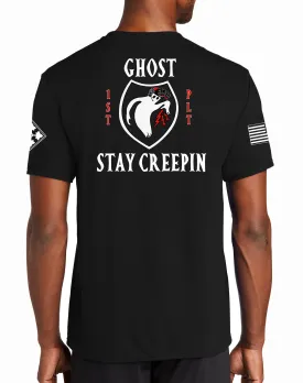 A Co Ghost Unisex Performance Short Sleeve PT Shirt (Feels like Cotton). This shirt IS approved for PT.