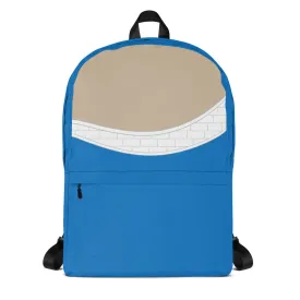 Abstract Blue Beige White Brick Designer Backpack