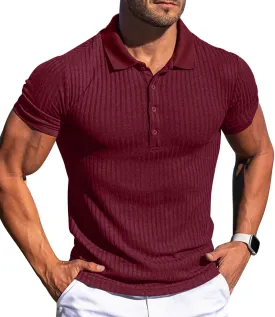 Askdeer Men's Polo Shirts Long/Short Sleeve Slim Fit Casual Shirts Classic Stretch Polo T Shirt Golf Shirts