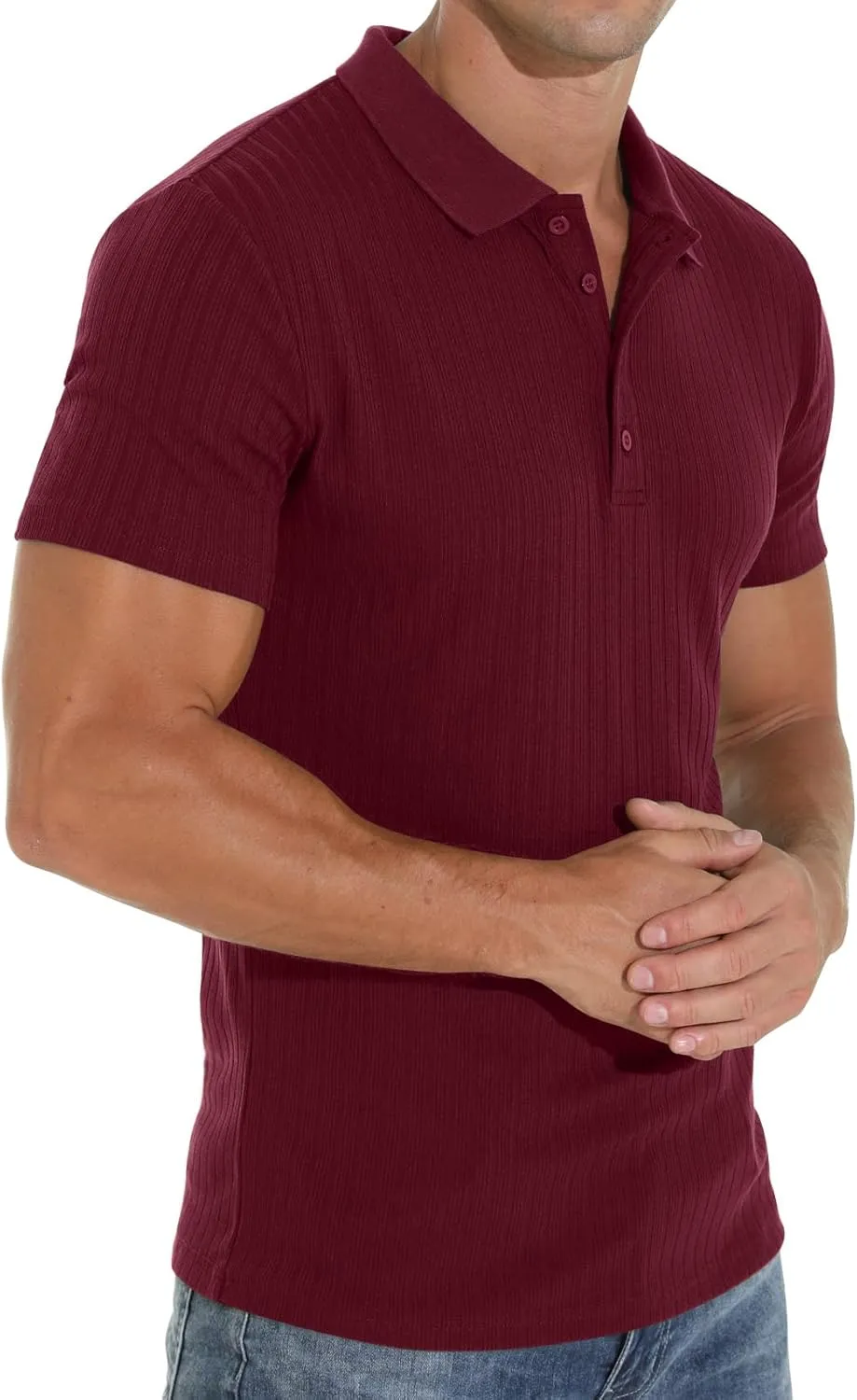 Askdeer Men's Polo Shirts Long/Short Sleeve Slim Fit Casual Shirts Classic Stretch Polo T Shirt Golf Shirts