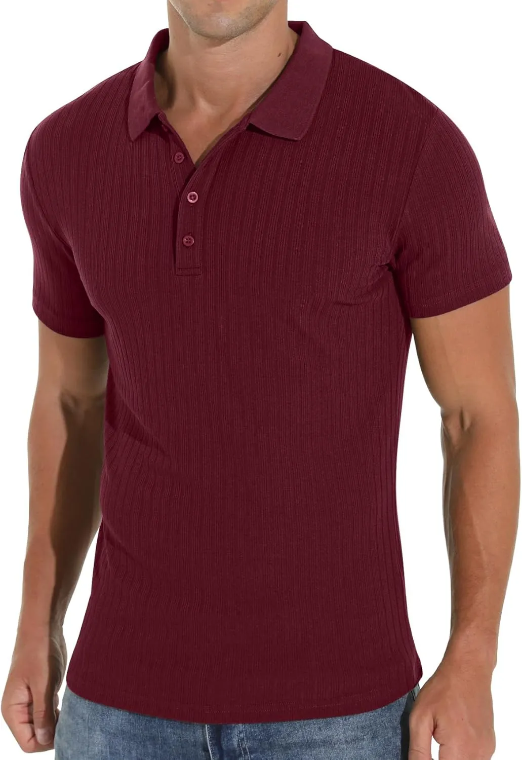 Askdeer Men's Polo Shirts Long/Short Sleeve Slim Fit Casual Shirts Classic Stretch Polo T Shirt Golf Shirts