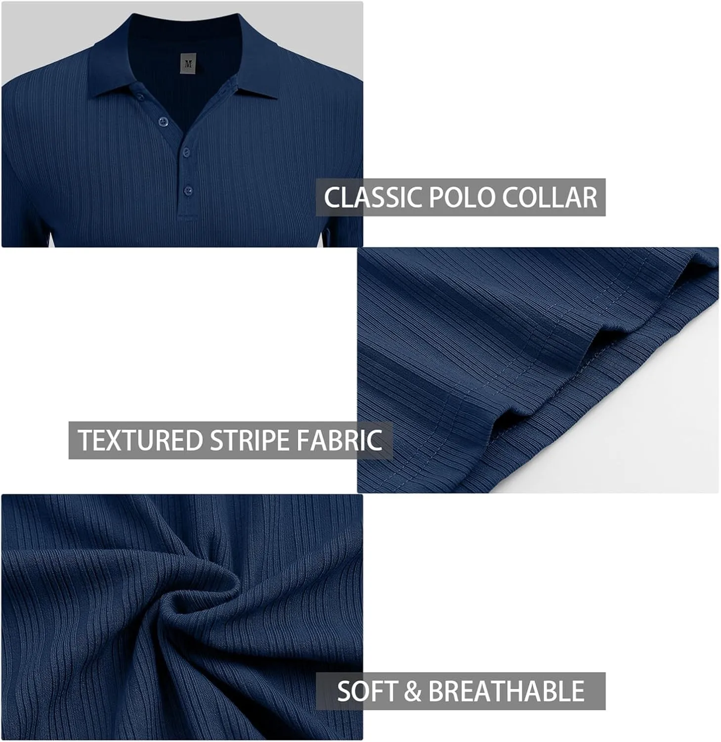 Askdeer Men's Polo Shirts Long/Short Sleeve Slim Fit Casual Shirts Classic Stretch Polo T Shirt Golf Shirts