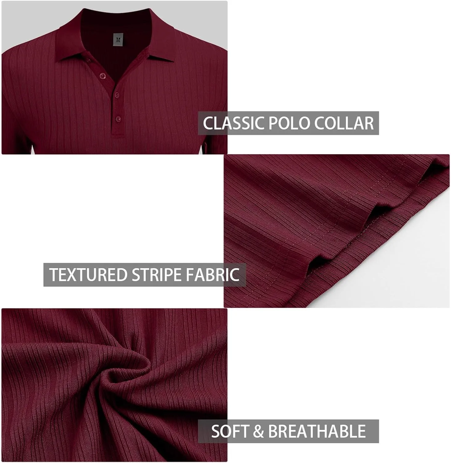 Askdeer Men's Polo Shirts Long/Short Sleeve Slim Fit Casual Shirts Classic Stretch Polo T Shirt Golf Shirts