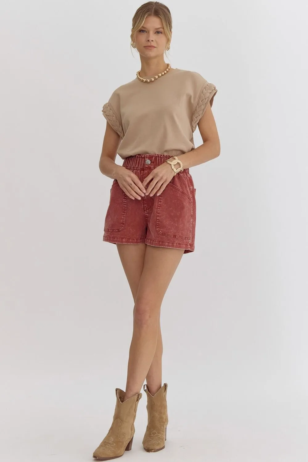 Brick Lightweight Denim Shorts