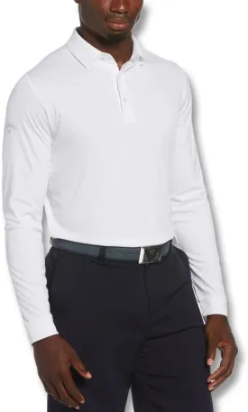 Callaway Men's Essential Long Sleeve Golf Polo Shirt with Swing Tech, Opti-Dri Technology & Sun Protection