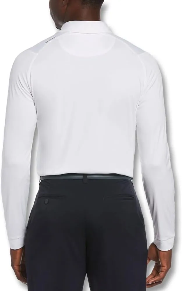 Callaway Men's Essential Long Sleeve Golf Polo Shirt with Swing Tech, Opti-Dri Technology & Sun Protection