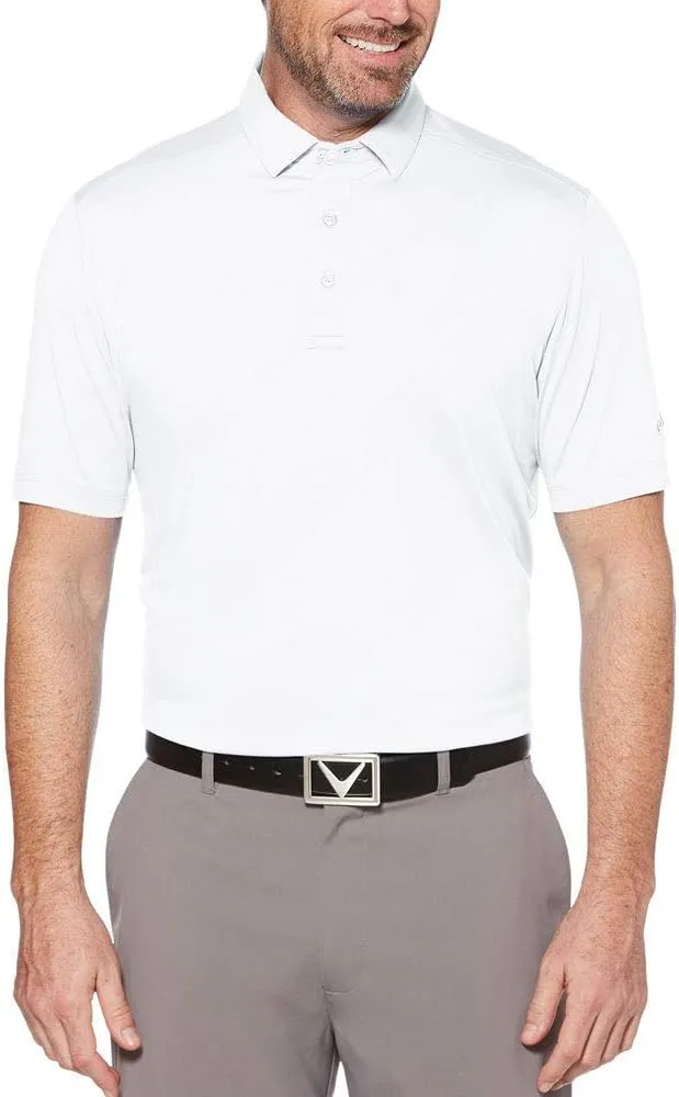 Callaway Men's Solid Micro Hex Performance Golf Polo Shirt with UPF 50 Protection (Size Small-3x Big & Tall)