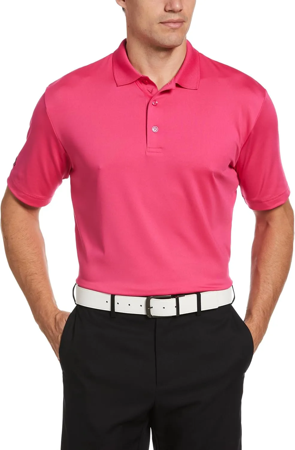 Callaway Men's Solid Opti-dri Short Sleeve Golf Polo Shirt with Stretch Fabric, Sun Protection, Extended (Sizes Small-4xl)