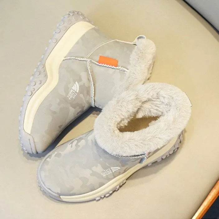 Camouflage Kids Plush Waterproof Snow Boots