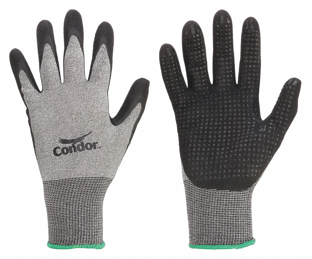 CONDOR Small Palm-Dotted Double-Dipped Nitrile Coated Gloves