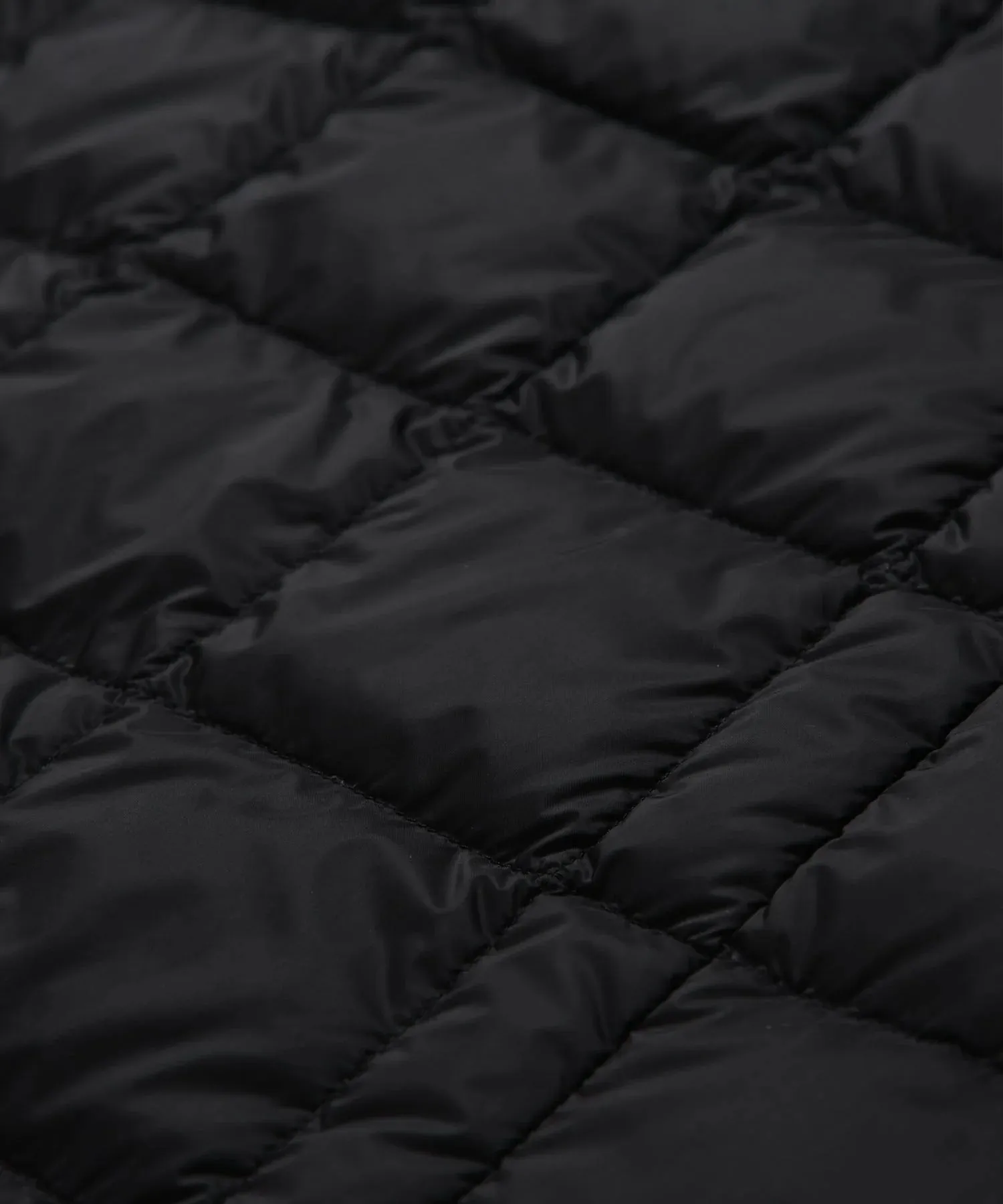 CREW NECK KNIT/DOWN JACKET - Black
