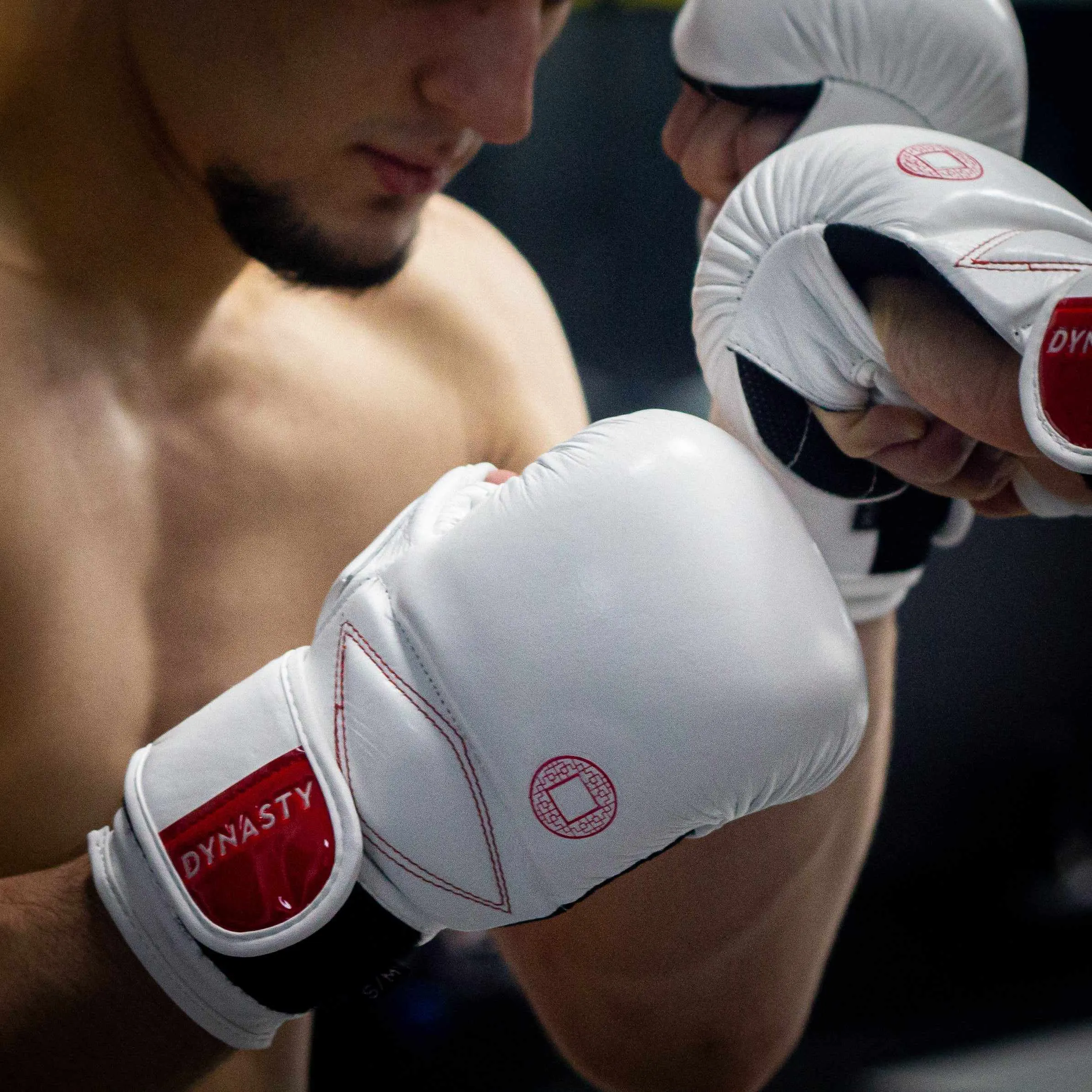 Dynasty Diamond Pro MMA Sparring Gloves (White / Red)