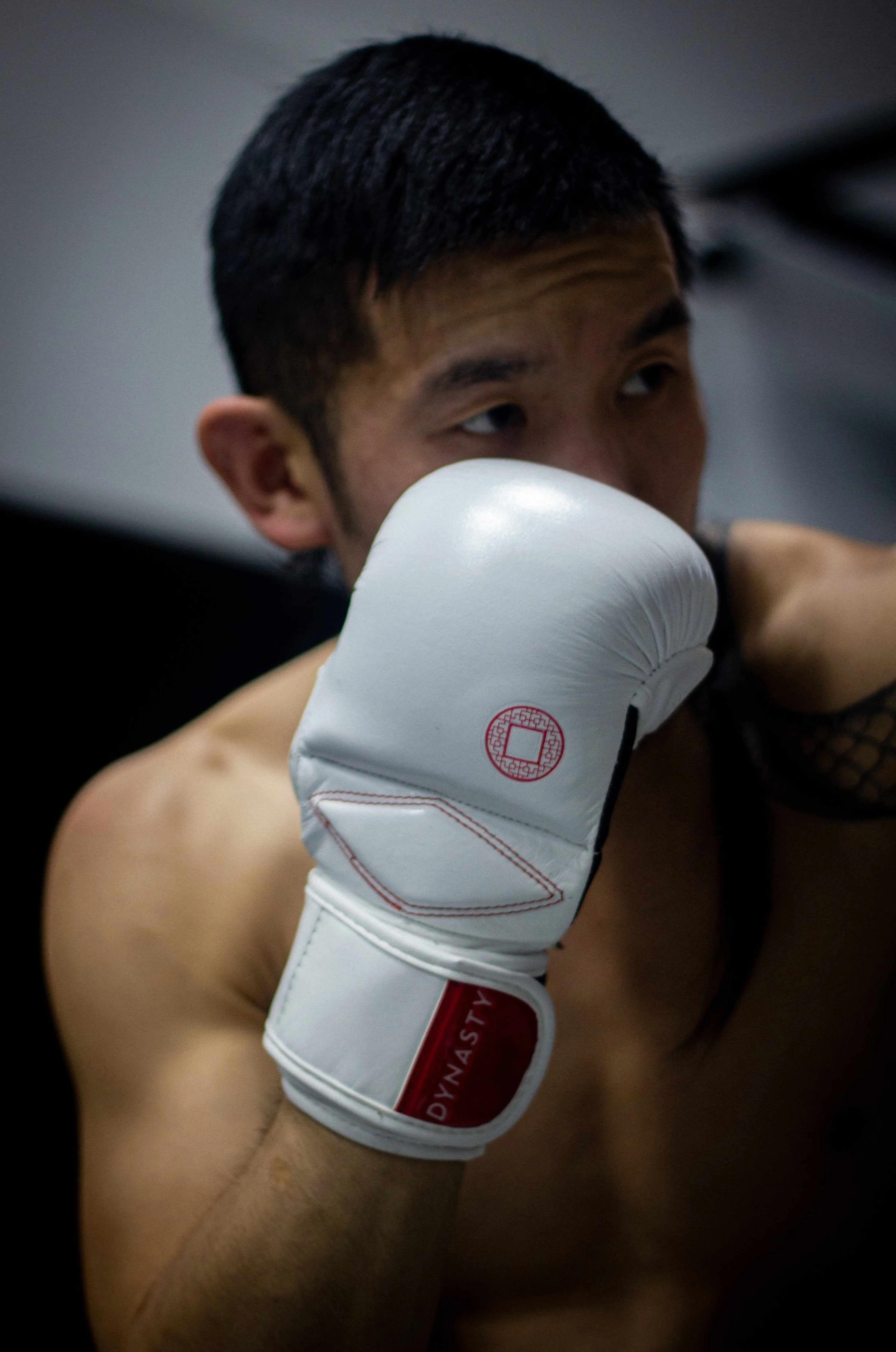 Dynasty Diamond Pro MMA Sparring Gloves (White / Red)