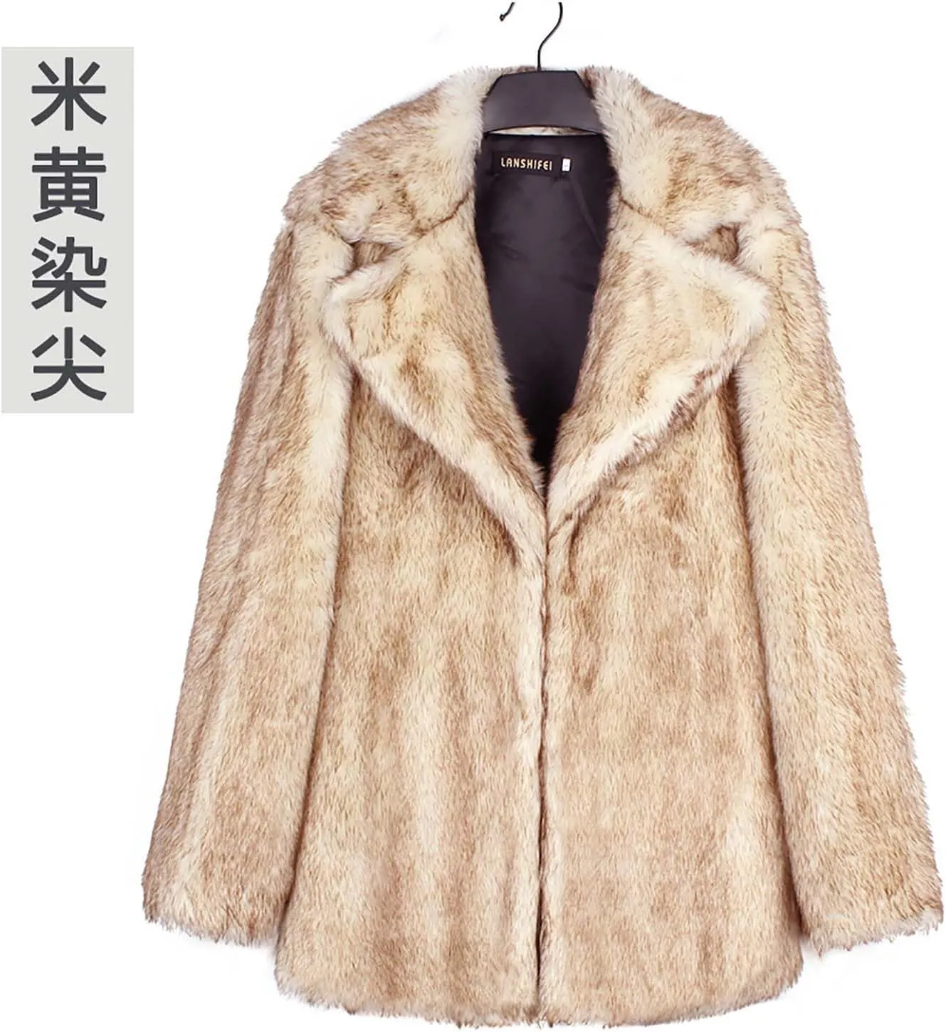 Faux Fur Winter Long Coats Women Warm Lapel Faux Fur Fuzzy Coat Jacket Overcoat Fashion Open Front Cardigan Outerwear