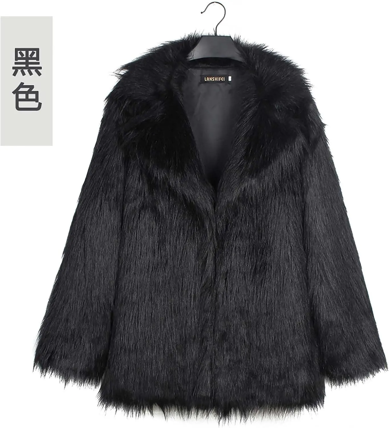 Faux Fur Winter Long Coats Women Warm Lapel Faux Fur Fuzzy Coat Jacket Overcoat Fashion Open Front Cardigan Outerwear