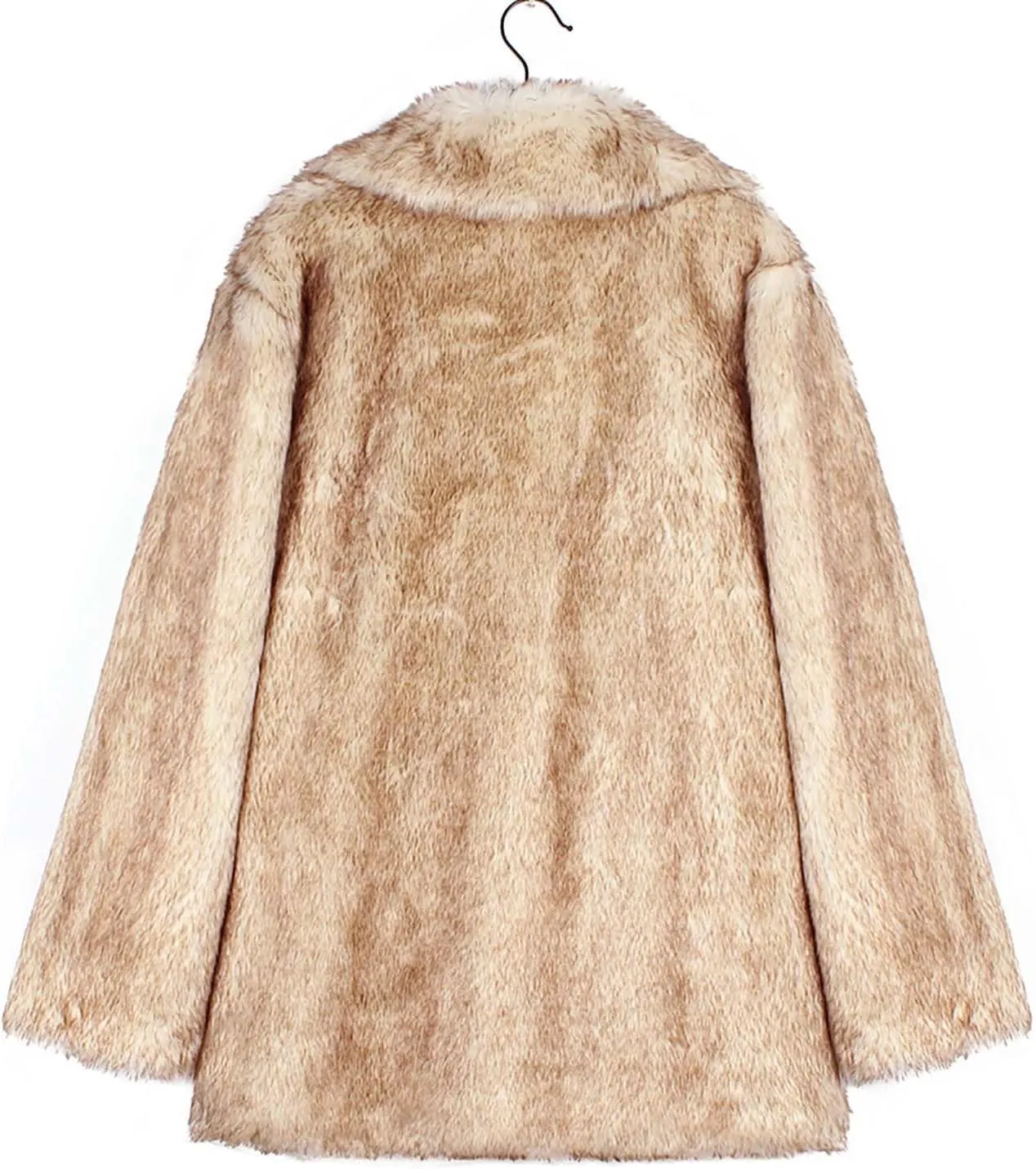 Faux Fur Winter Long Coats Women Warm Lapel Faux Fur Fuzzy Coat Jacket Overcoat Fashion Open Front Cardigan Outerwear