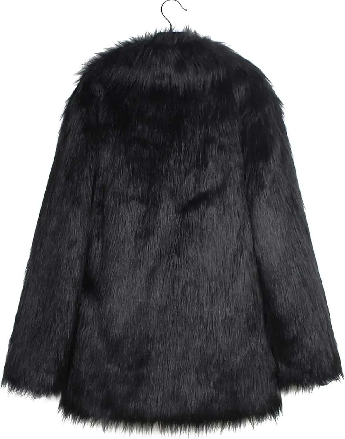 Faux Fur Winter Long Coats Women Warm Lapel Faux Fur Fuzzy Coat Jacket Overcoat Fashion Open Front Cardigan Outerwear