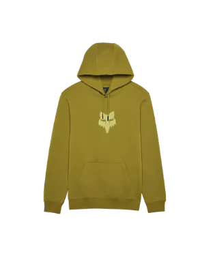 Fox Mens Mustard Fox Head Fleece PO Hoodie