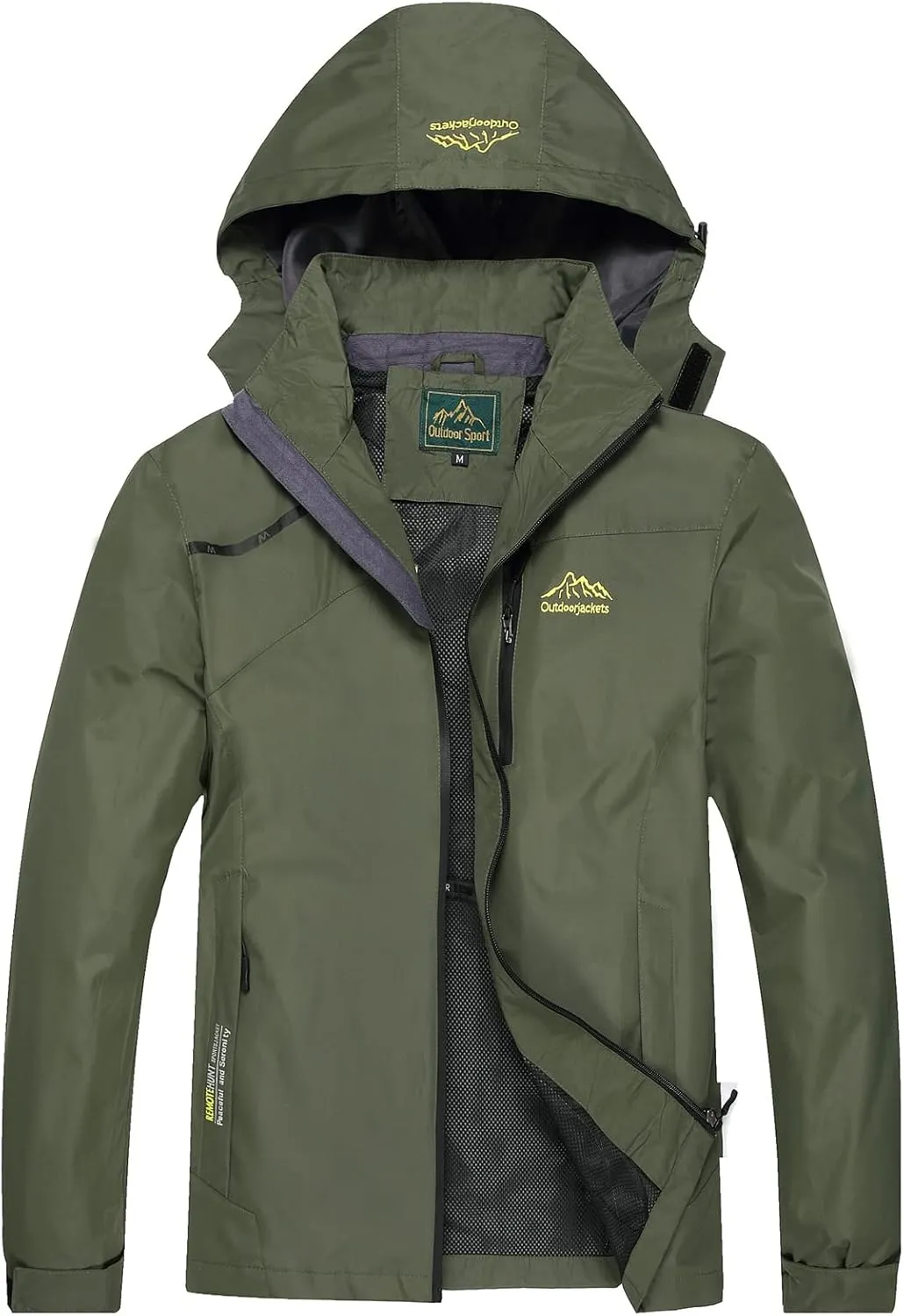 GIISAM Mens Windproof Jacket Waterproof Lightweight Mountain Sport Jacket for Men Hooded Windbreaker Raincoat