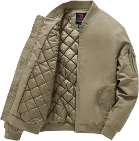 Gopune Men's Windproof Bomber Jacket Warm Water Resistant Windbreaker Winter Outwear Quilted Jackets Coats