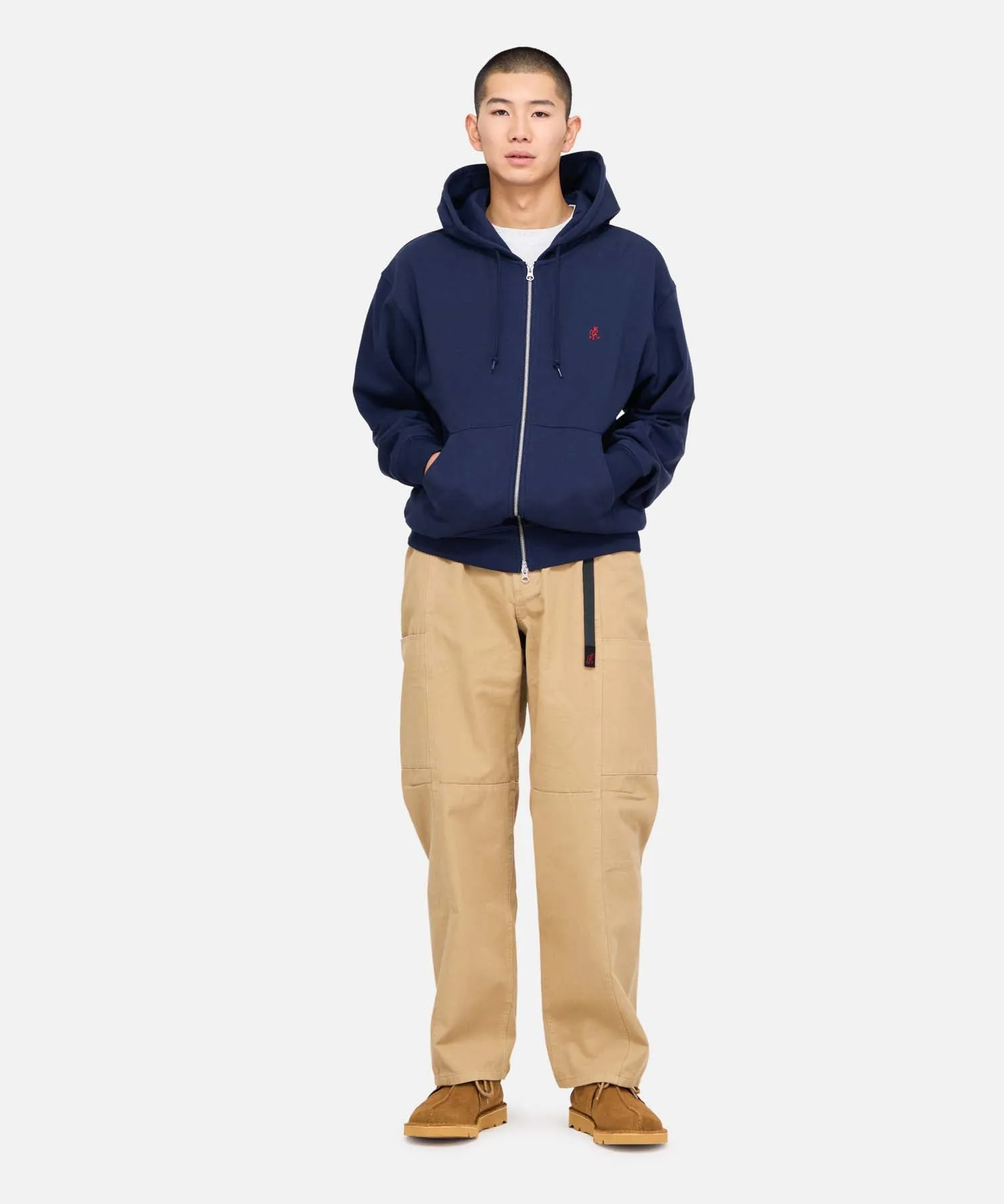 Gramicci One Point Zip Hooded Sweatshirt - Navy