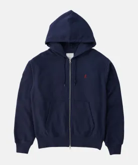 Gramicci One Point Zip Hooded Sweatshirt - Navy