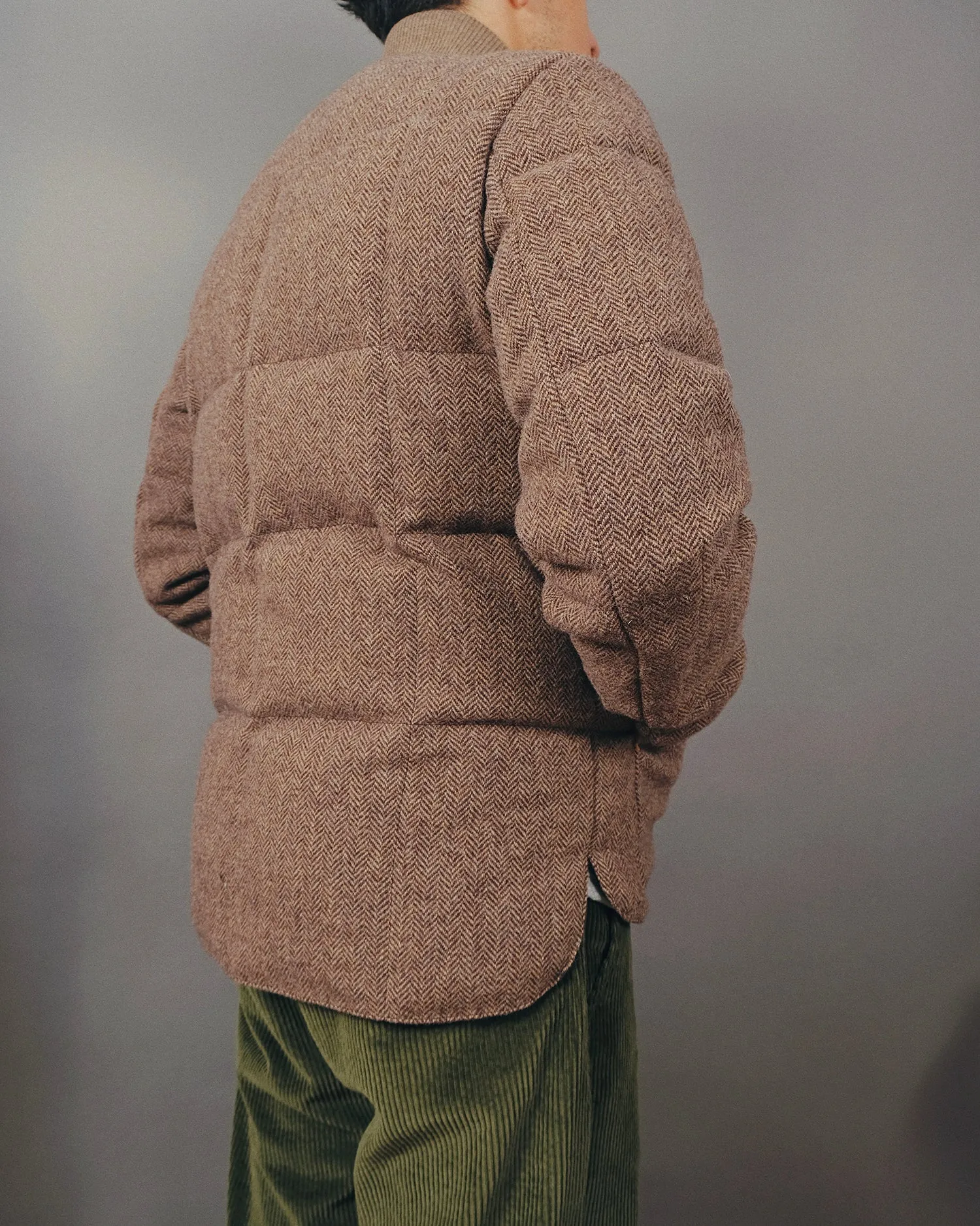Hazel Herringbone Down Jacket