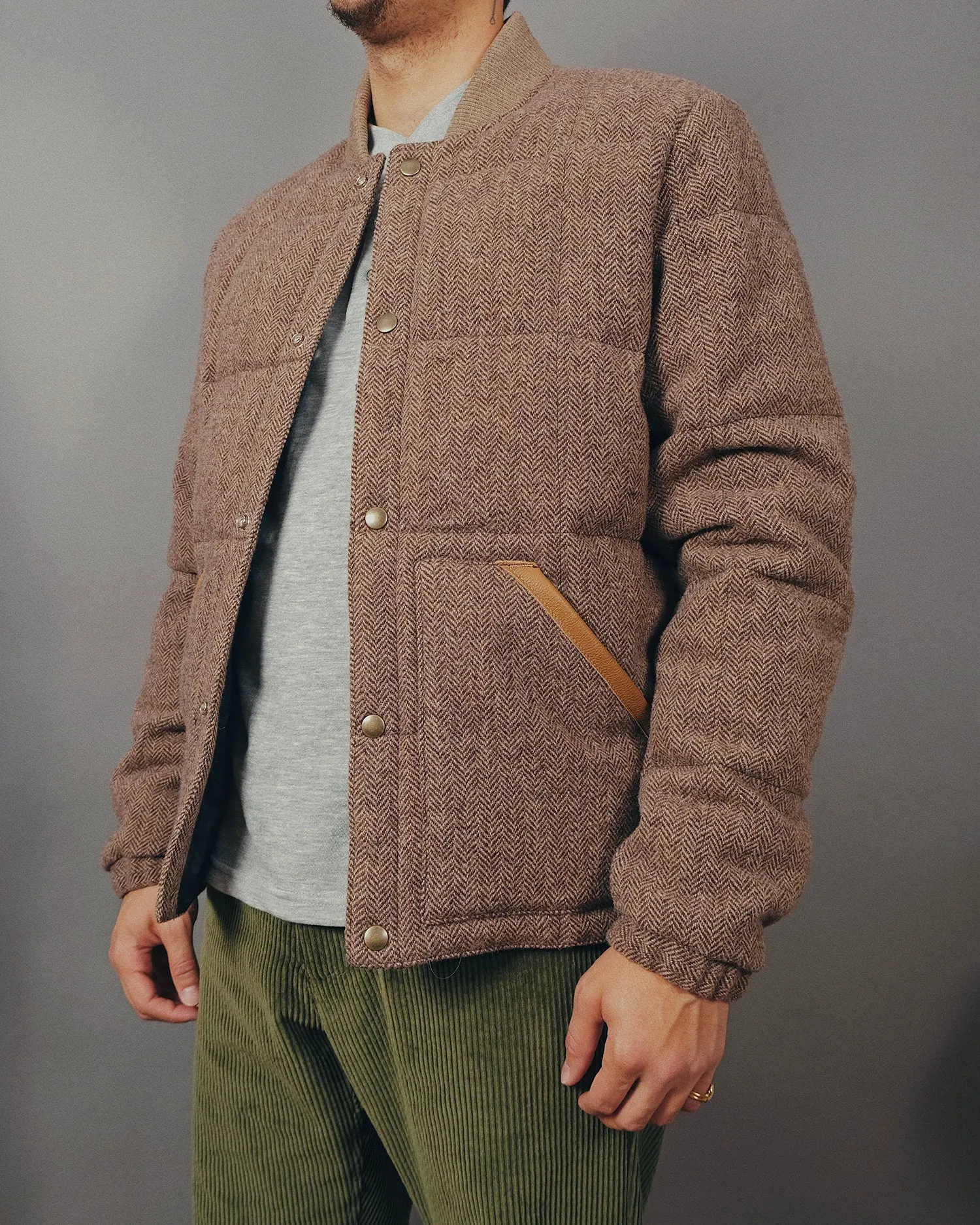Hazel Herringbone Down Jacket