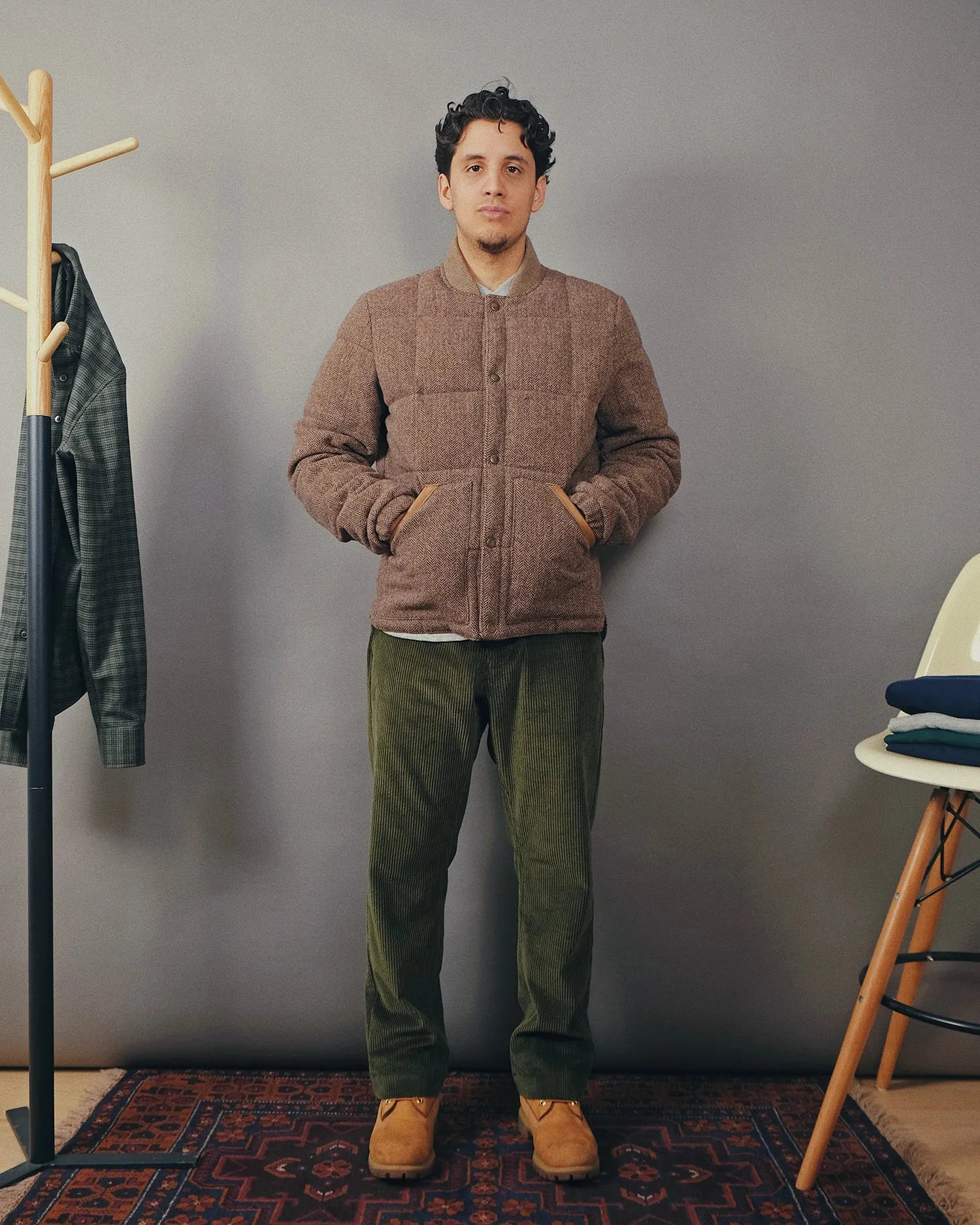 Hazel Herringbone Down Jacket