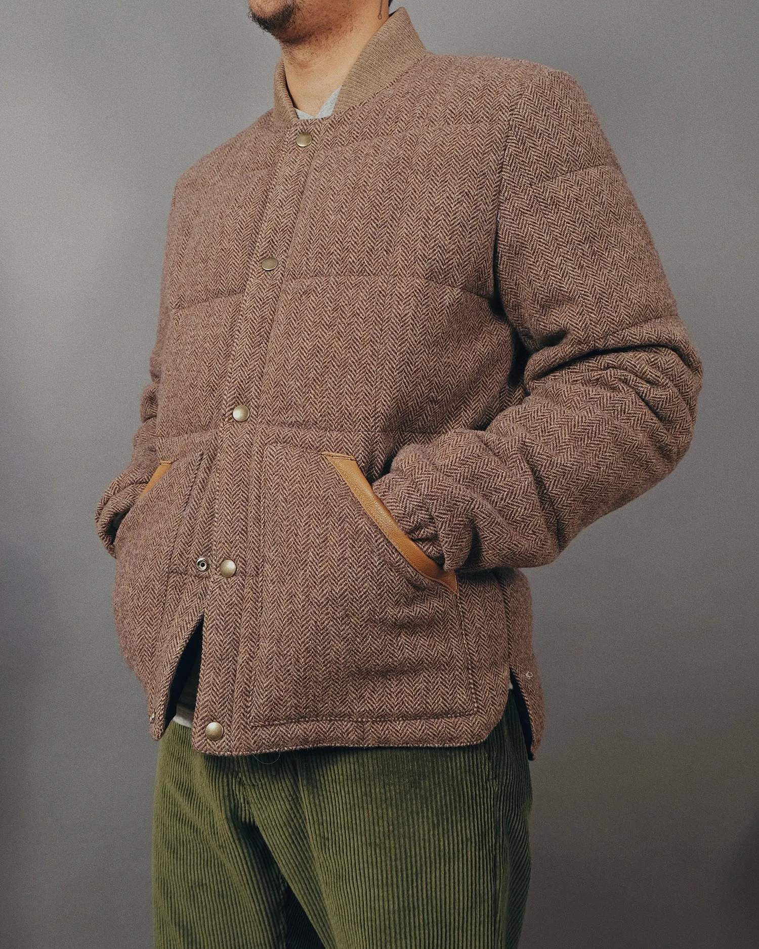 Hazel Herringbone Down Jacket