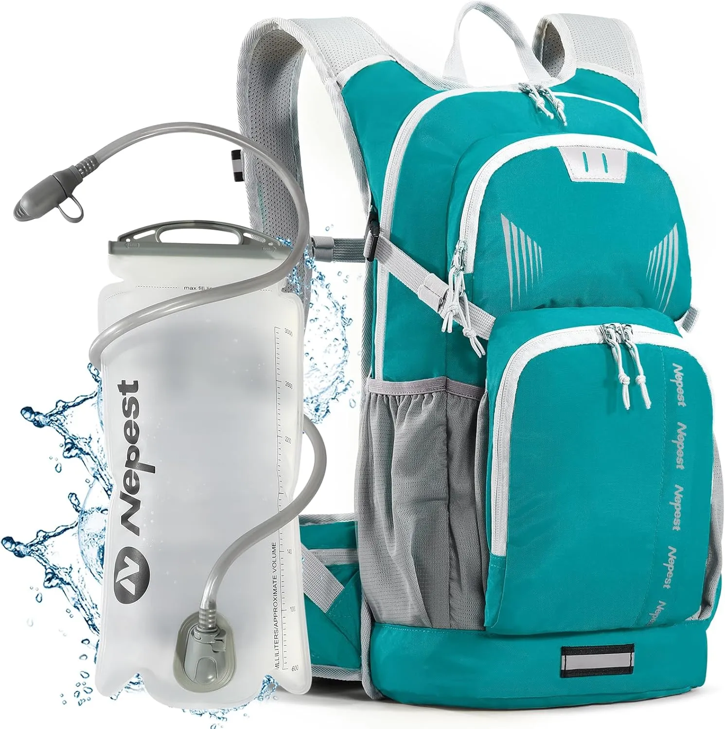 Hiking Backpack with 3L Water Bladder, 18L Hydration Pack Backpack for Women & Men, Lightweight Day Pack, Hydropack for Hiking, Cycling