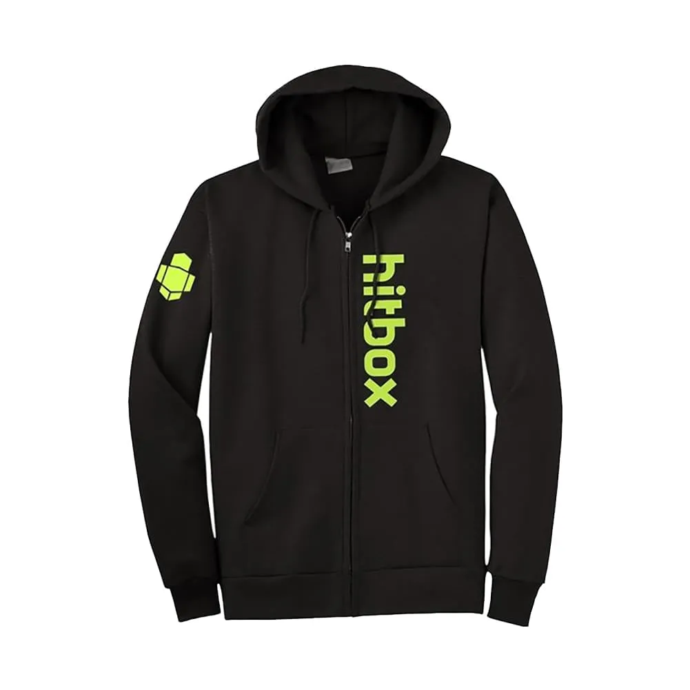 Hitbox "Hitbox Font" Men's Black Zip-Up Hoodie