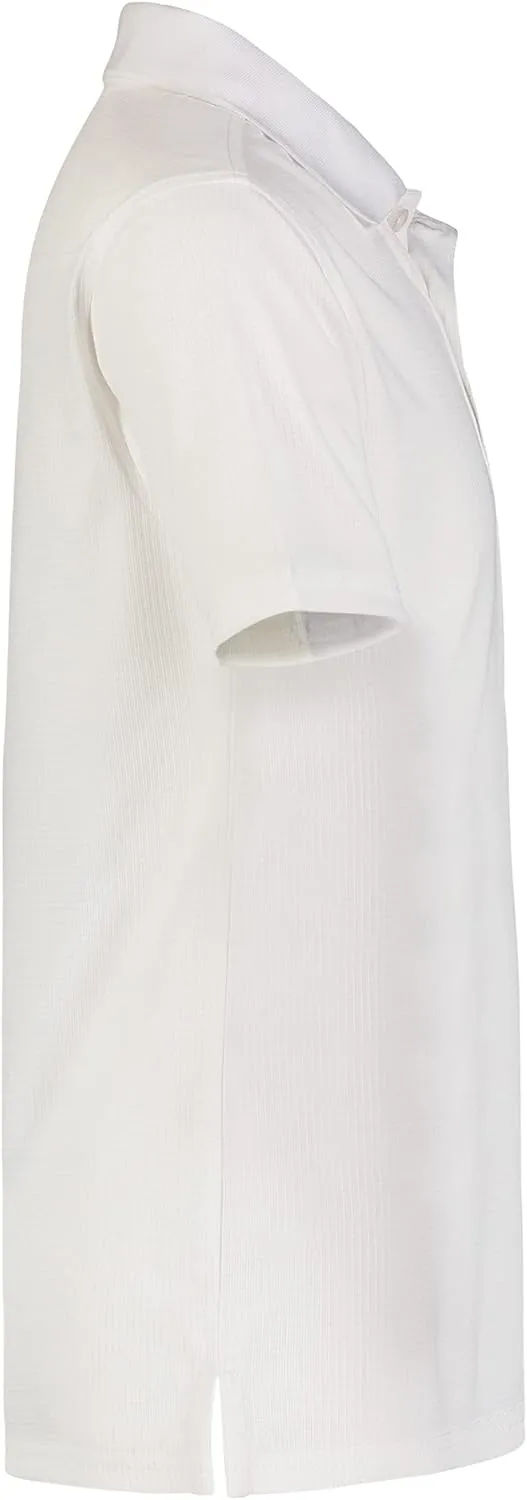IZOD Boys' Performance Golf Grid Short Sleeve Stretch Collared Polo Shirt