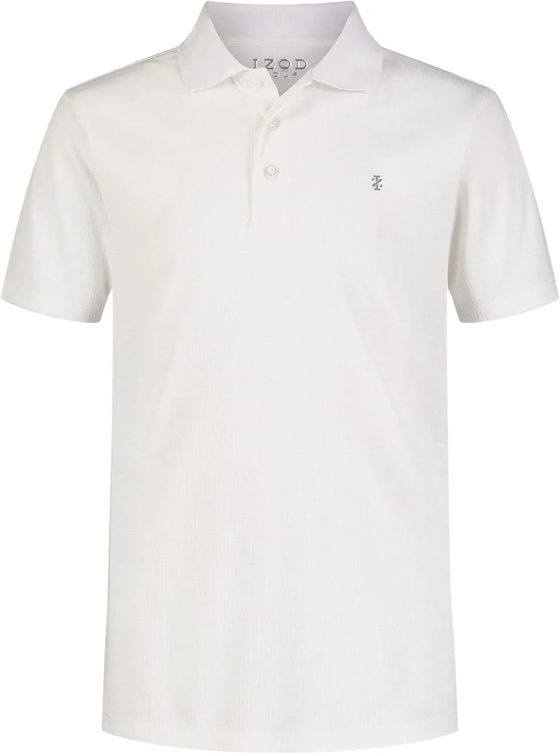 IZOD Boys' Performance Golf Grid Short Sleeve Stretch Collared Polo Shirt