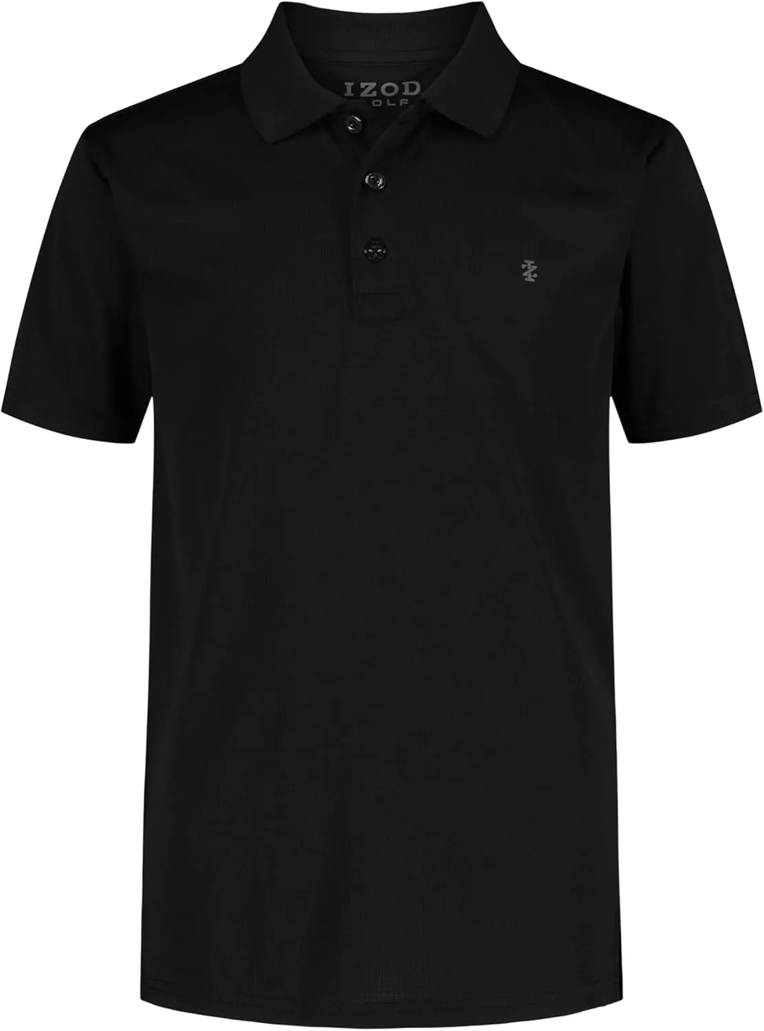IZOD Boys' Performance Golf Grid Short Sleeve Stretch Collared Polo Shirt