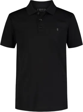 IZOD Boys' Performance Golf Grid Short Sleeve Stretch Collared Polo Shirt