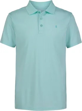 IZOD Boys' Performance Golf Grid Short Sleeve Stretch Collared Polo Shirt