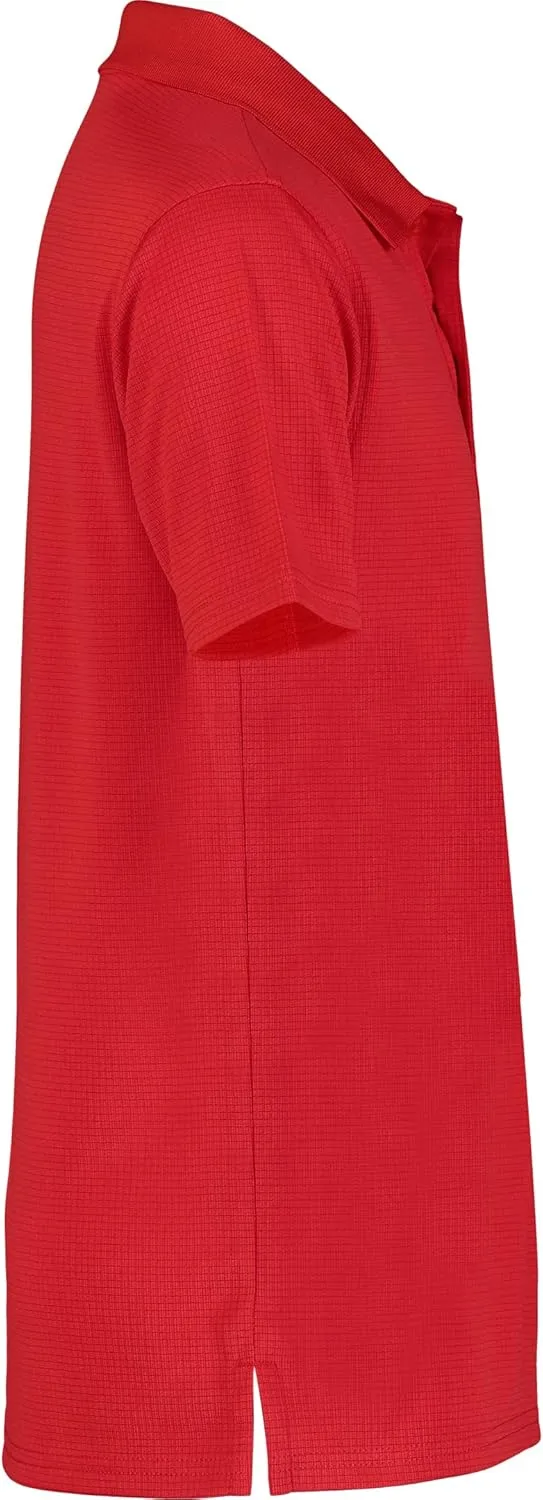 IZOD Boys' Performance Golf Grid Short Sleeve Stretch Collared Polo Shirt