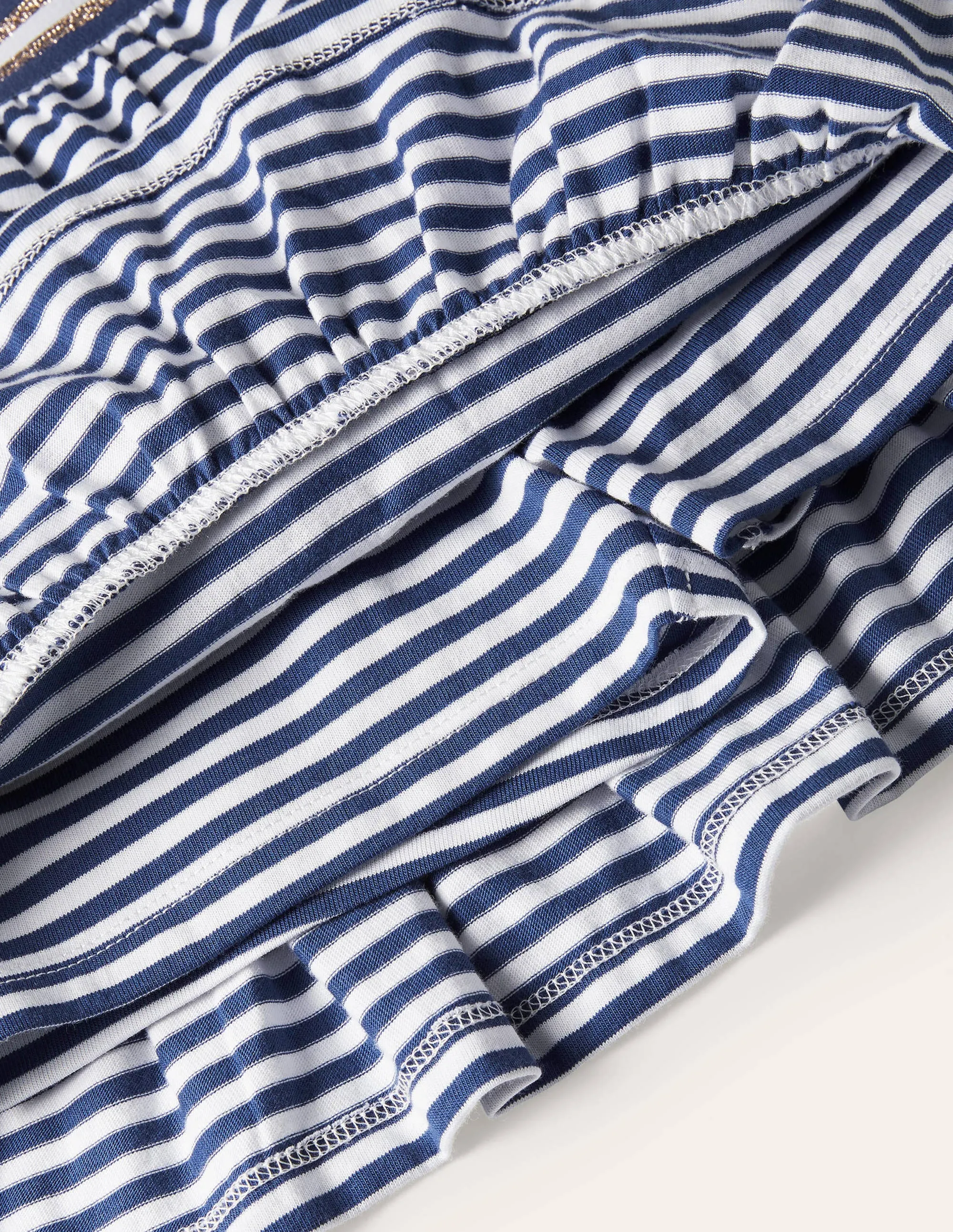 Jersey Ruffle Skort-Indigo Navy/ White