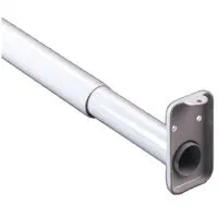 John Sterling Closet-Pro RP0022-30/48 Adjustable Closet Rod with Flange, 1 in Dia, 30 to 48 in L, Steel, Platinum :EA: QUANTITY: 1