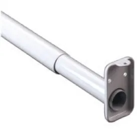 John Sterling Closet-Pro RP0022-30/48 Adjustable Closet Rod with Flange, 1 in Dia, 30 to 48 in L, Steel, Platinum :EA: QUANTITY: 1