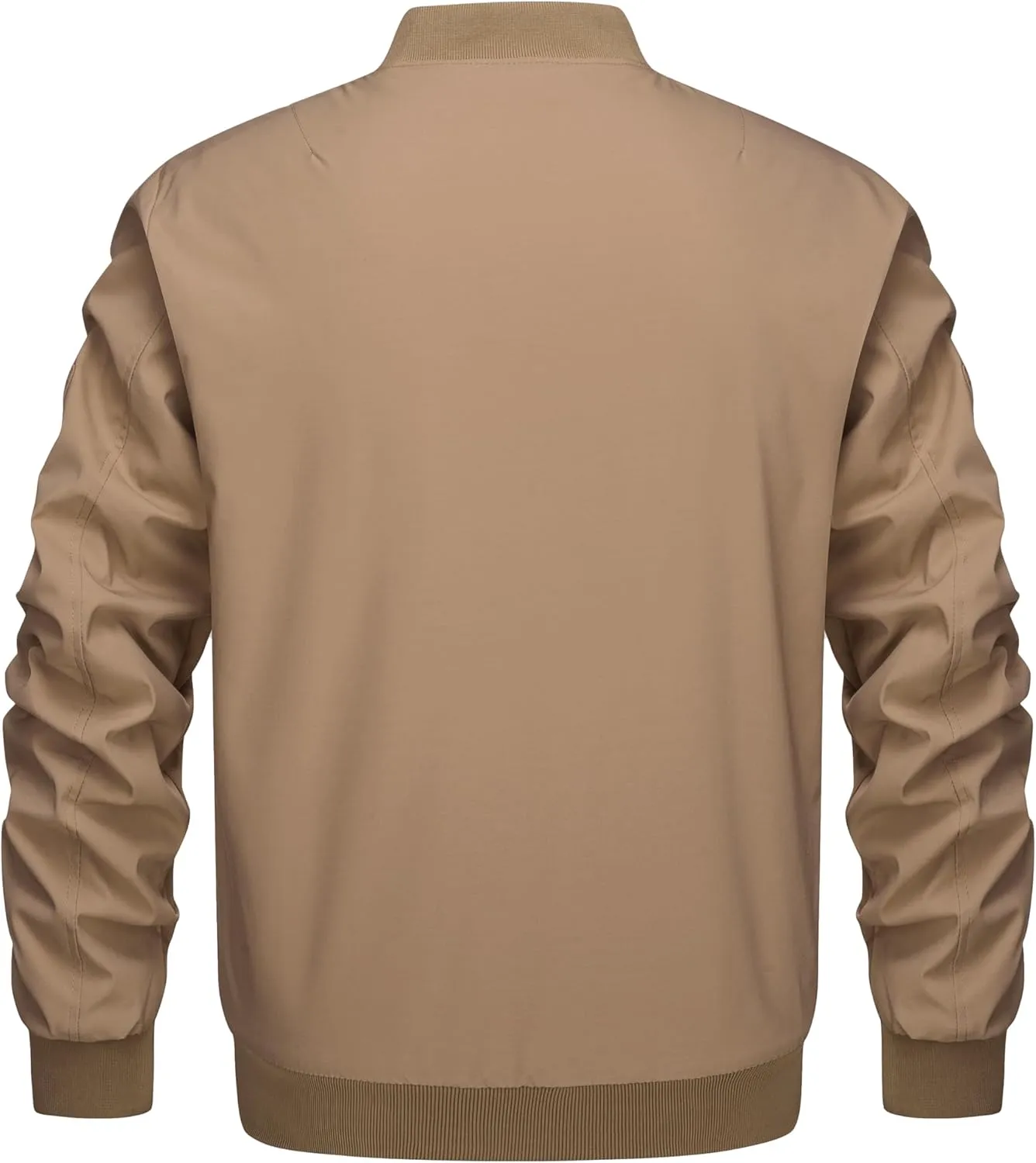 KEFITEVD Men's Jacket Casual Windproof Bomber Jackets Full Zip Windbreaker Warm Winter Padded Coats