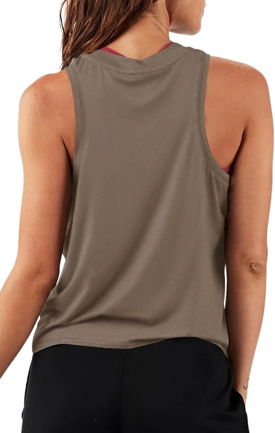 LASLULU Womens Crop Tops Sleeveless Workout Tops Halter Neck Cropped Tank Flowy Athletic Shirts Muscle Tank