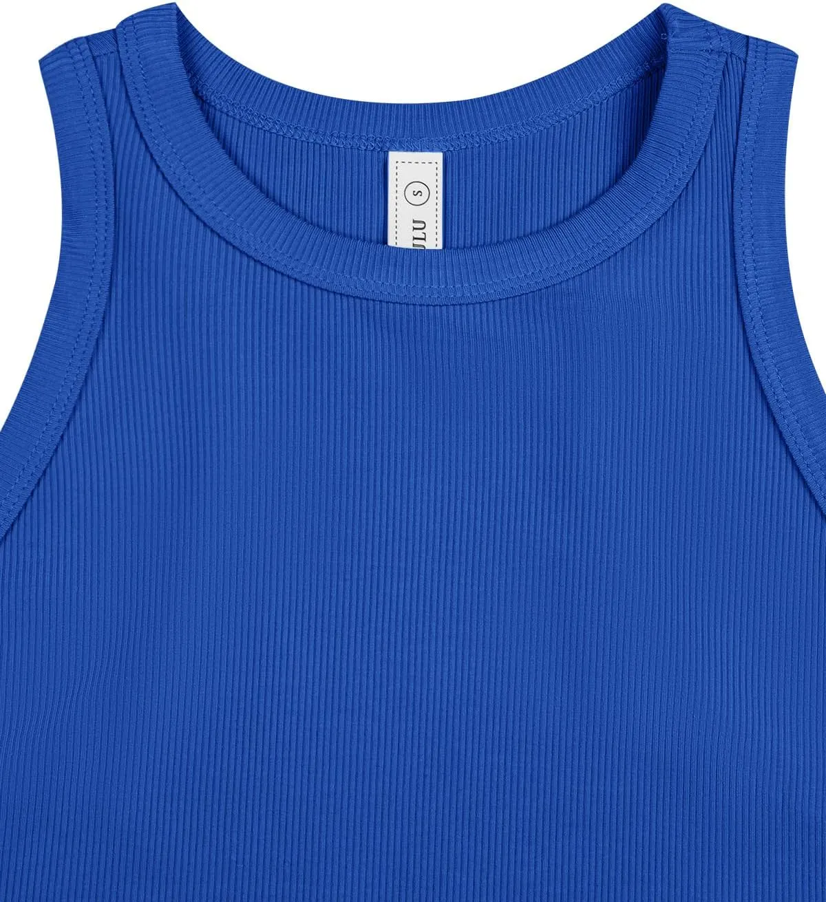 LASLULU Womens Crop Tops Sleeveless Workout Tops Halter Neck Flowy Athletic Shirts Cropped Tank Muscle Tank