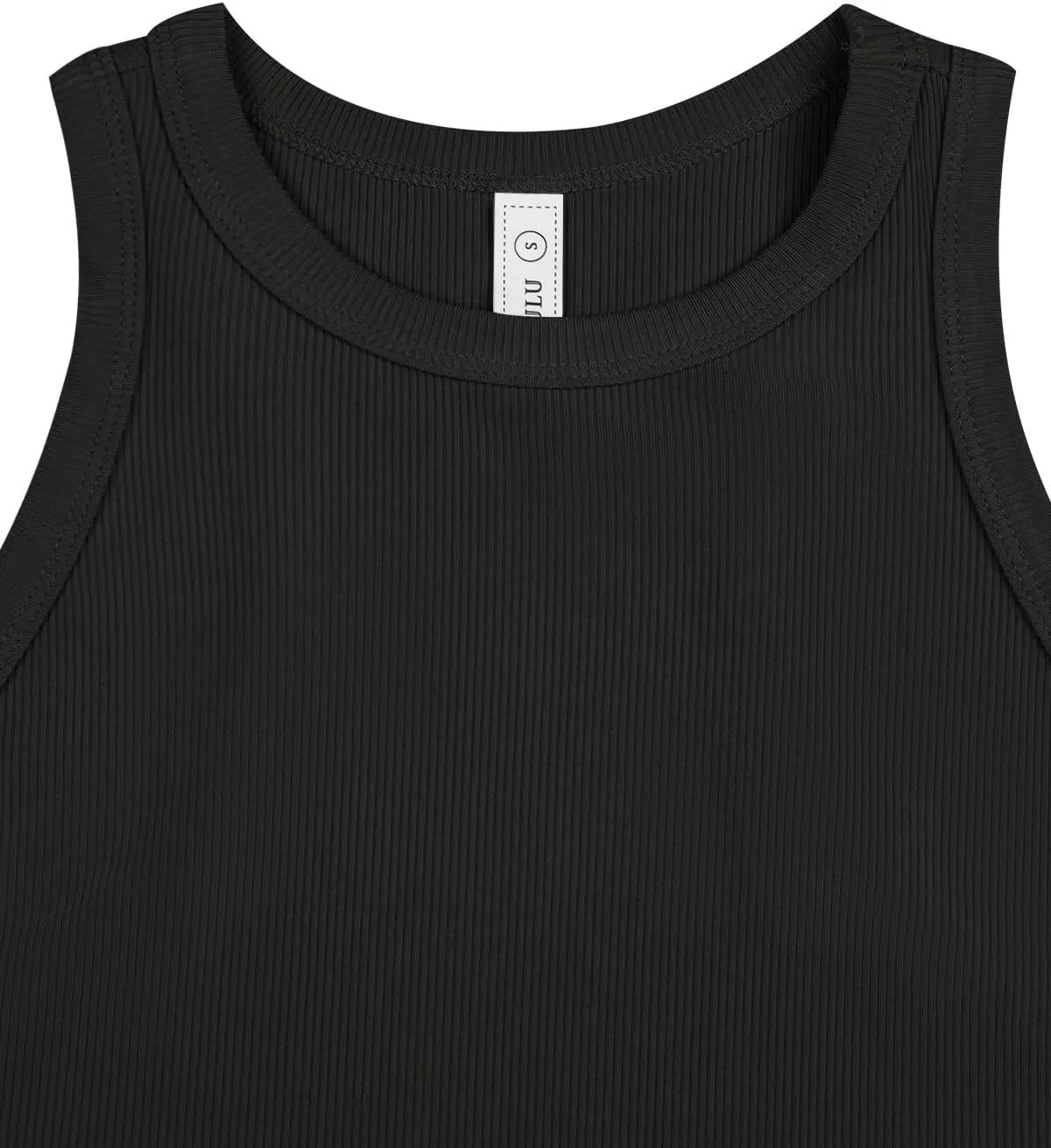 LASLULU Womens Crop Tops Sleeveless Workout Tops Halter Neck Flowy Athletic Shirts Cropped Tank Muscle Tank